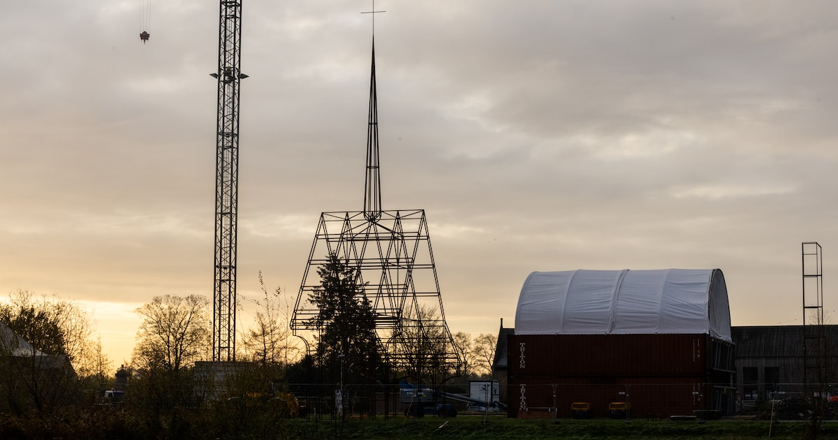 Contouren van nieuwe doorkijkkerk op Herkenrode zichtbaar: “De werken krijgen eindelijk vorm”