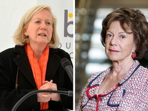 Brigitte Grouwels en Neelie Kroes
