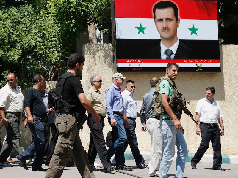 Leden van het VN-onderzoeksteam in Damascus.