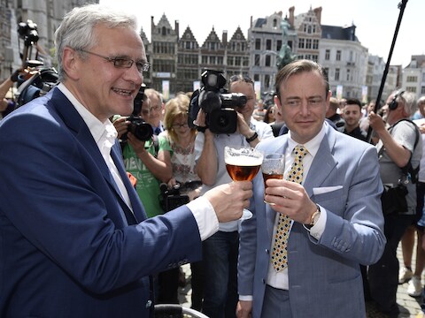 Peeters en De Wever op verkiezingsdag, 25 mei.