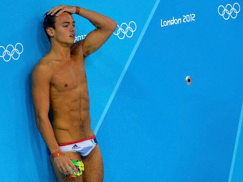 De nacho-lichaamsvorm van Tom Daley.
