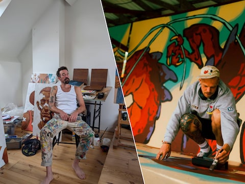 Sebastian Daley (links), alias A Squid Called Sebastian, en Lobster Robin (rechts).