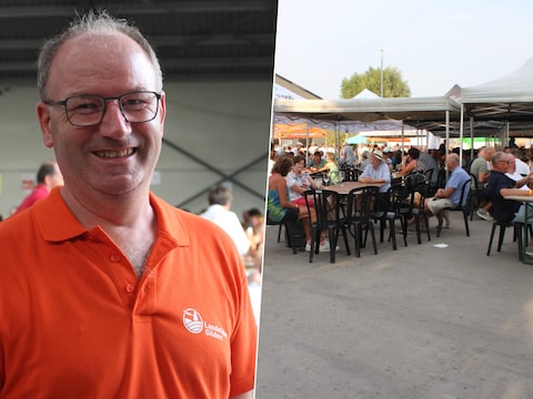 Koen Decroos van medeorganisator Landelijke Gilde Pollinkhove: “Ik denk dat we een zeer geslaagde editie hebben neergezet.” Rechts: Leuridan Agro Logistics in Lo was start -en aankomstplaats en ontving in de avond zo’n 1.400 eters.