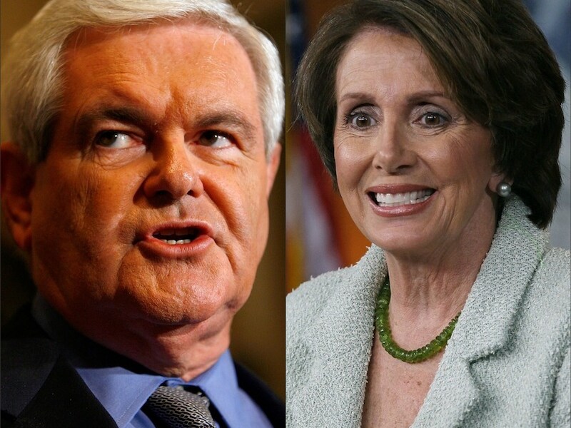 Newt Gingrich en Nancy Pelosi.