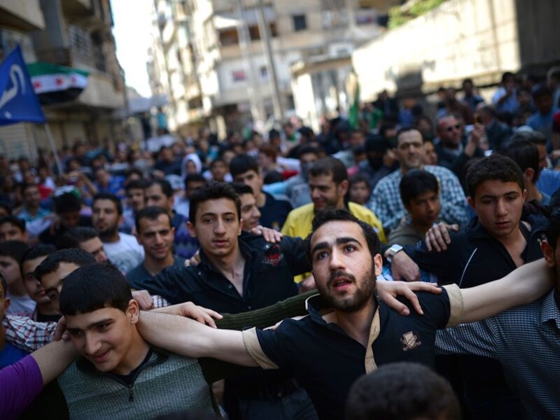 Demonstraties tegen het regime in Syrië