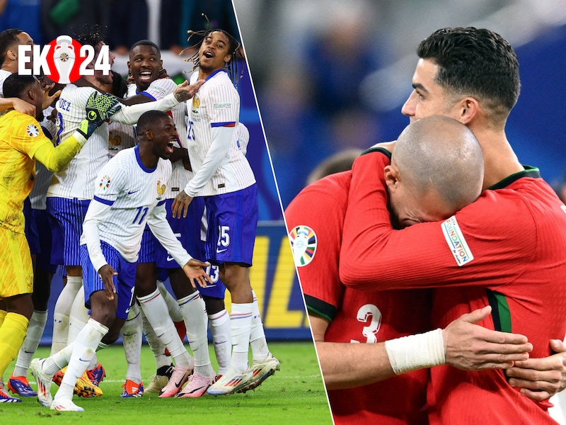 Een pakkend beeld: 41-jarige Pepe, die “nog niet wil spreken over afscheid”, getroost door Ronaldo - Frankrijk stoot door na penalty's