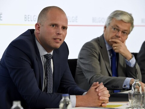 Theo Francken en Didier Reynders bij de toelichting over de operatie, 8 juli.