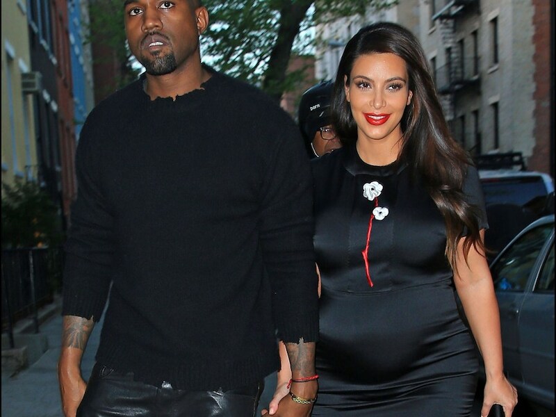 Kim Kardashian en Kanye West op stap in New York.