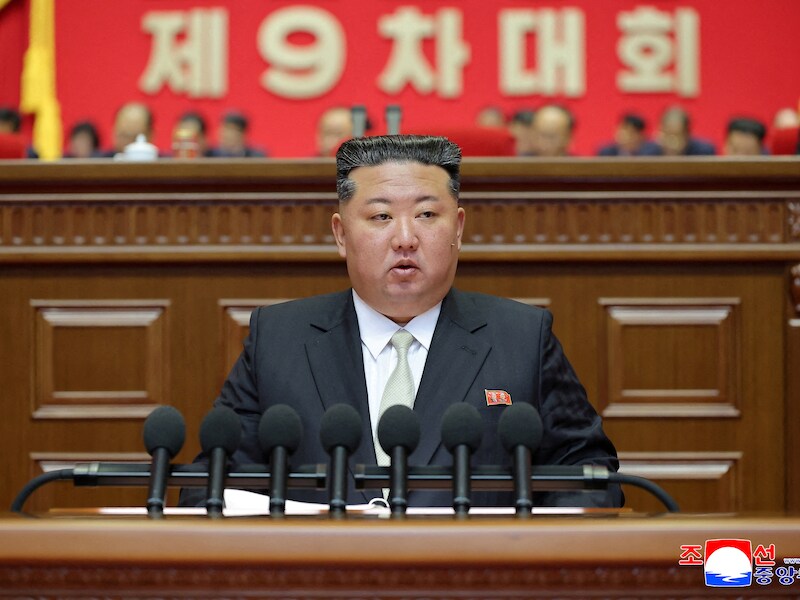 De Noord-Koreaanse leider Kim Jong Un in Pyongyang, Noord-Korea.