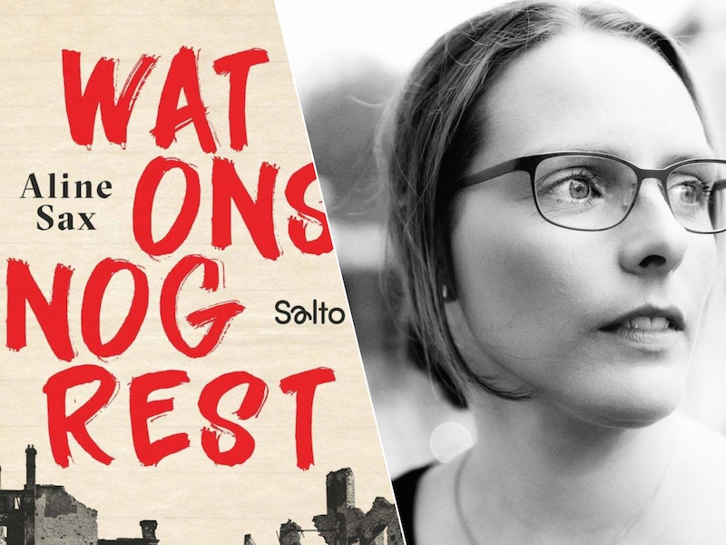 Aline Sax met ‘Wat ons nog rest’, een van haar recente werken.