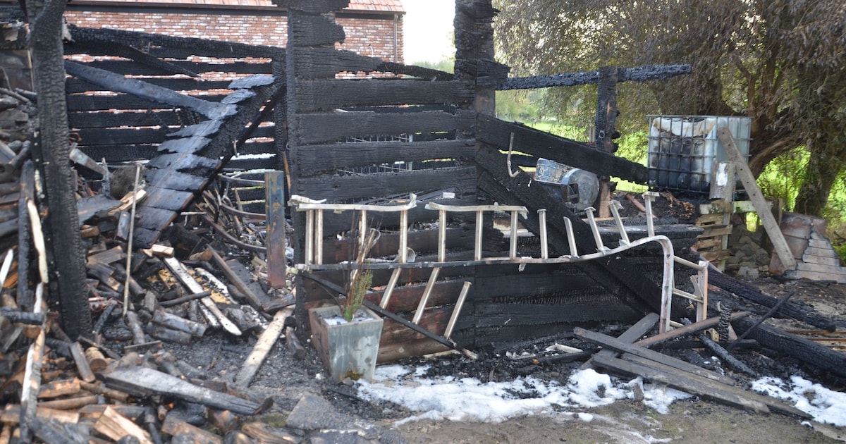 Achterbouw met tuingerief gaat in vlammen op | Regio | HLN.be