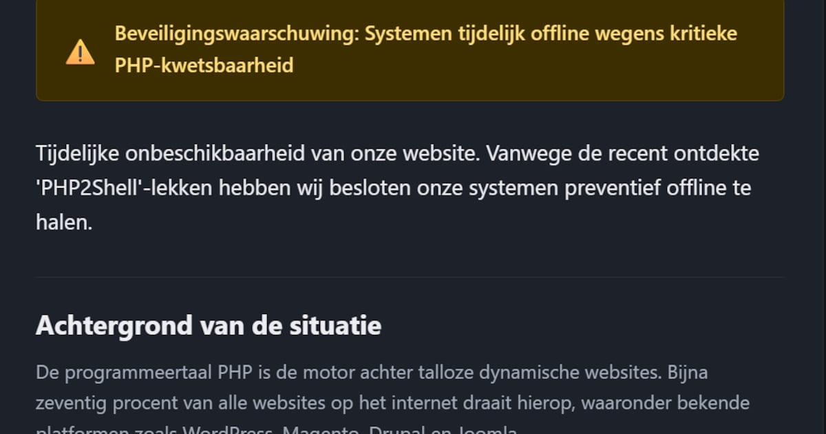 Websites Herentals tijdelijk offline na wereldwijd beveiligingslek ...