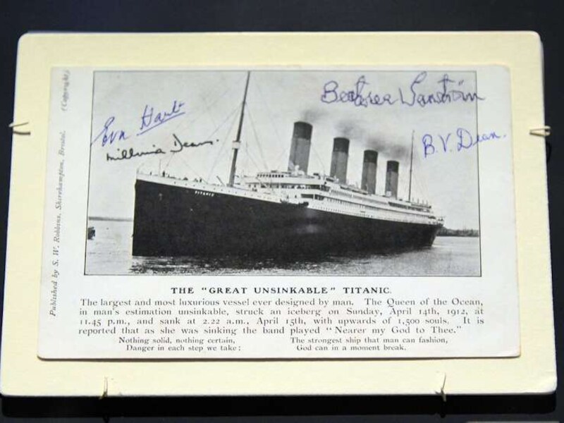 Postkaart van de Titanic