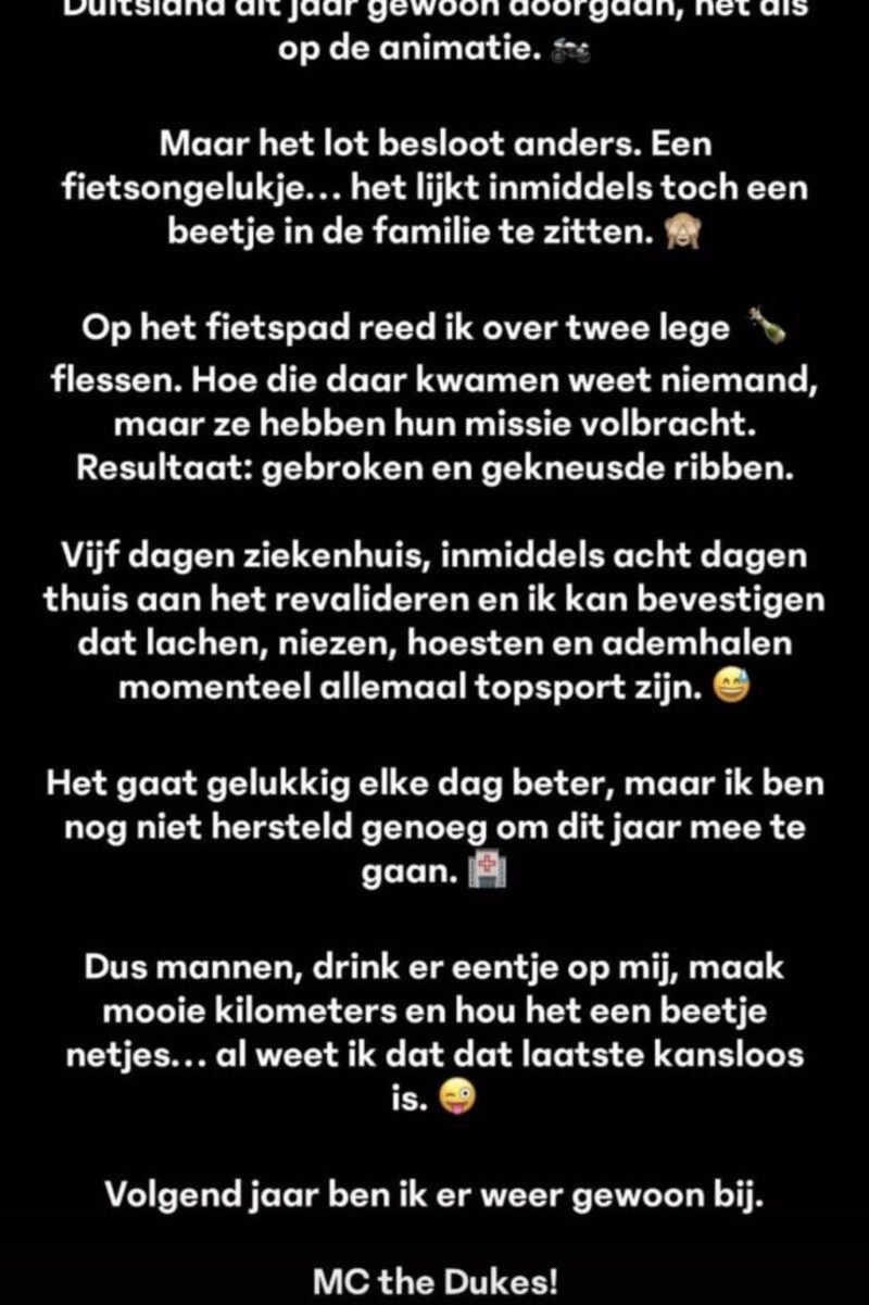 Marco Borsato legt op Instagram uit wat er aan de hand is. 