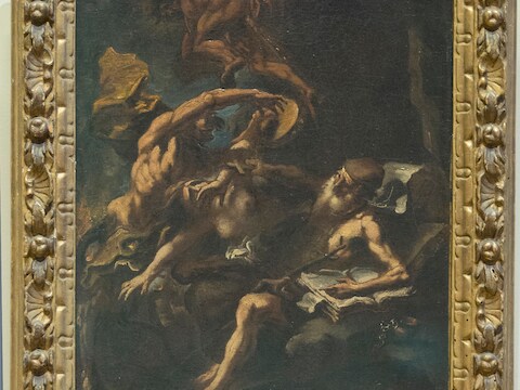 'De verleiding van de Heilige Antonius' van de Italiaanse kunstenaar Sebastiano Ricci is één van de vier schilderijen die in het Louvre hangen.