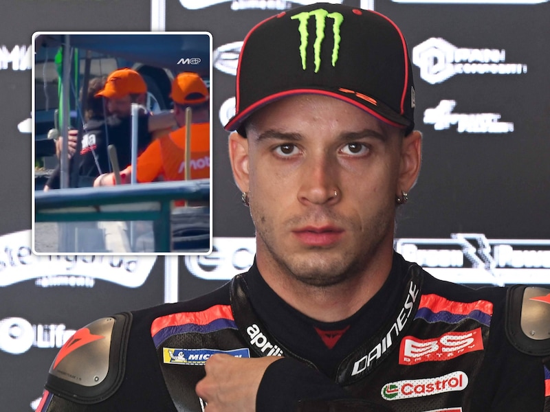 Emotionele MotoGP-leider Marco Bezzecchi omhelst marshal die hij rake klappen gaf: “Niets rechtvaardigt mijn gedrag”