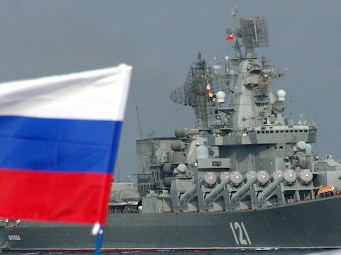 Een Russisch oorlogsschip.