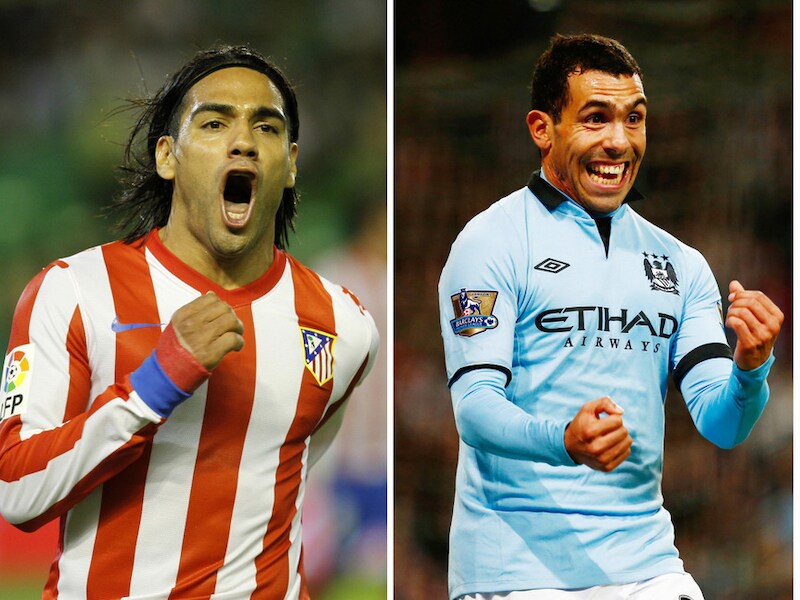 Radamel Falcao en Carlos Tevez.