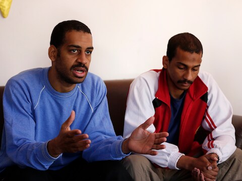 Archiefbeeld. Alexanda Amon Kotey (links) en El Shafee Elsheikh worden verdacht betrokken te zijn bij de onthoofding van verschillende westerlingen. (30/03/2019) 