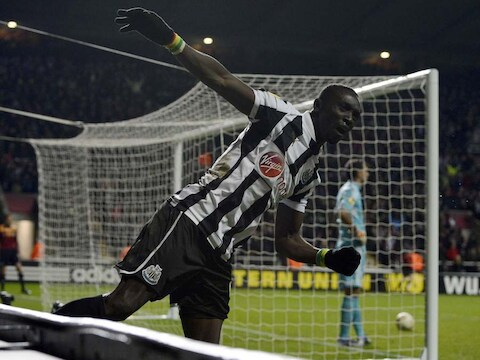 Papiss Cissé zorgde in de 94ste minuut voor de bevrijding voor Newcastle.