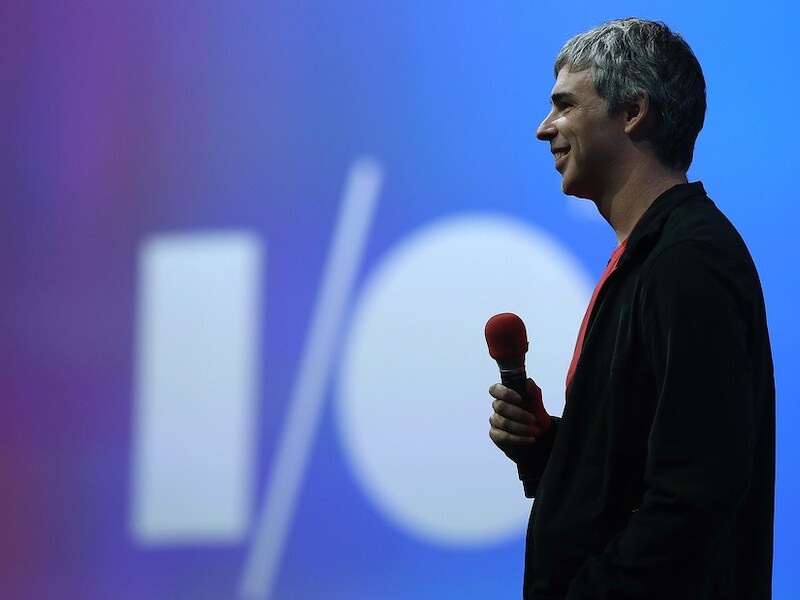 Google-ceo Larry Page op Google I/O.