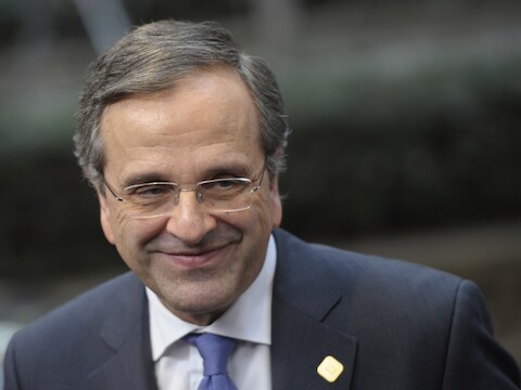 De Griekse premier Antonis Samaras.