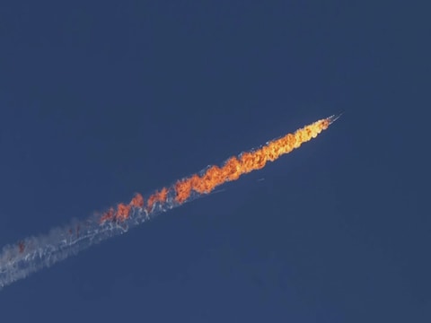 De Russische SU-24 die nabij de Turkse grens werd neergehaald.