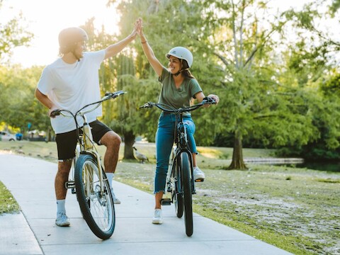 Op stap met de fiets. 