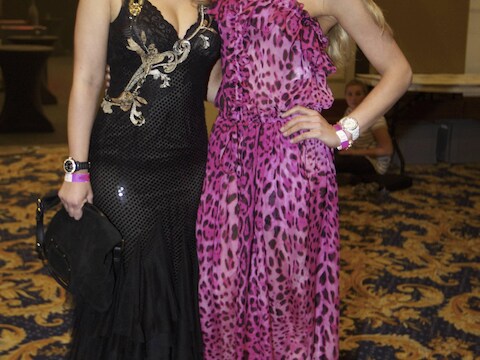 Joke Van De Velde met Virginie Claes, Miss Belgie 2006.