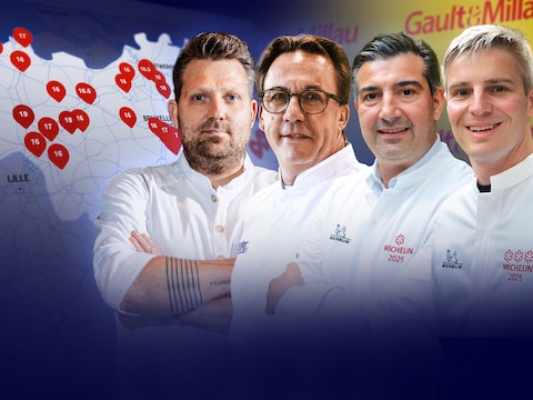 Topchefs Nick Bril, Viki Geunes, Peppe Giacomazza en Tim Boury.