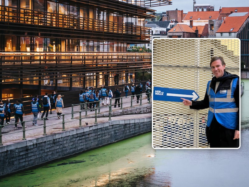 'Her Walk' op vrijdag 9 oktober in Gent., Inzet: Burgemeester Mathias De Clercq wandelde mee voor de veiligheid van meisjes in de stad.
