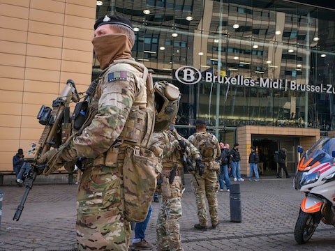 Militairen in station Brussel Zuid