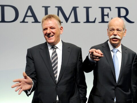 Topmannen van Daimler Andreas Renschler en Dieter Zetsche.