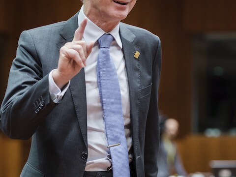 Herman Van Rompuy bij de start van het rondetafelgesprek.