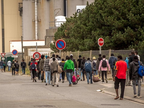 Vluchtelingen in Calais.