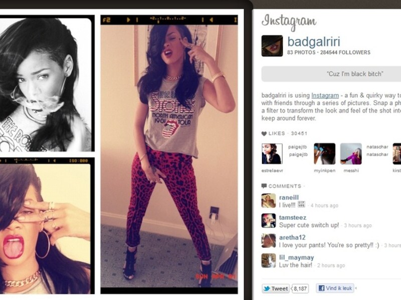 Rihanna onthulde haar nieuwe haarkleur op microblogsite Twitter.