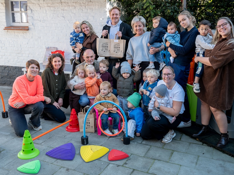 Tijdens een bedankingsmoment in De Peuterweelde in Heule, op maandagmiddag 12 oktober.
