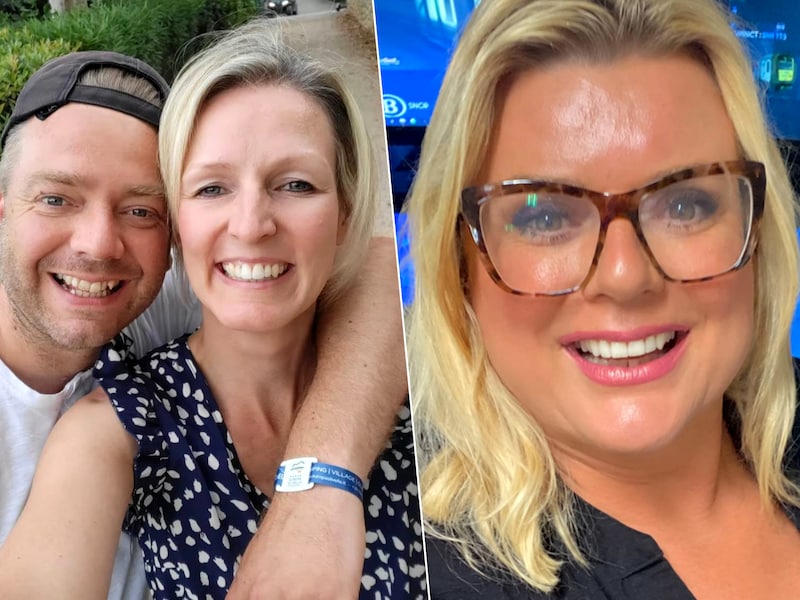 Links: Veerle en Nick uit ‘Blind Getrouwd’. Rechts: Betty Owczarek.