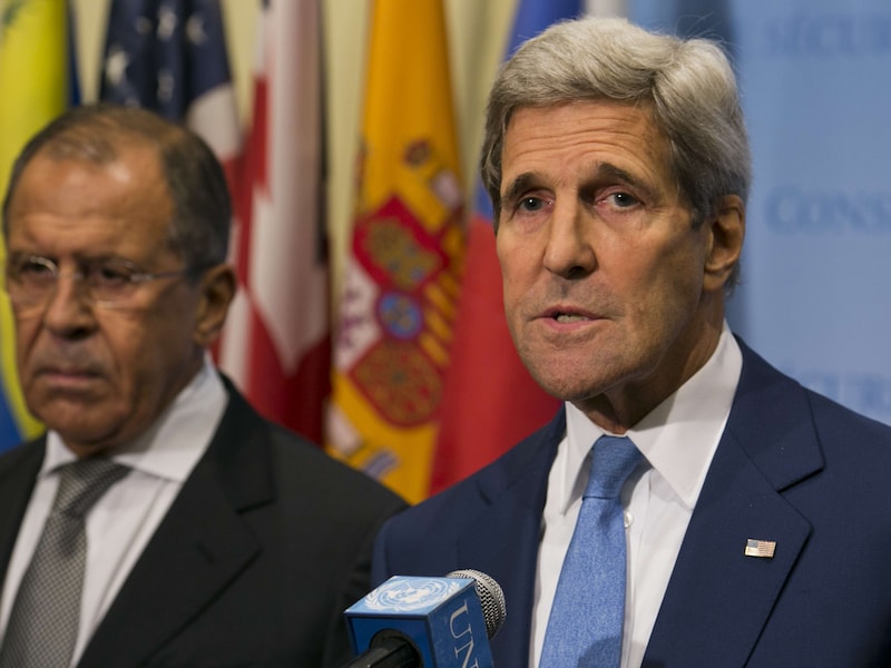 Sergei Lavrov en John Kerry, de ministers van Buitenlandse Zaken van respectievelijk Rusland en de VS, ontmoetten elkaar gisteren.