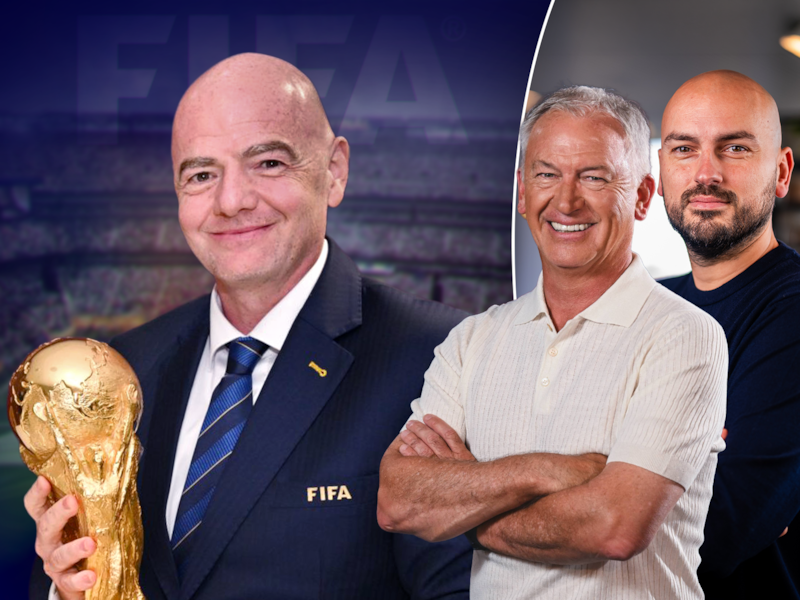 Drie voetbalexperten over de wilde WK-plannen van FIFA. Links: voorzitter Gianni Infantino. In het midden: voetbalanalist Marc Degryse. Rechts: HLN-voetbalchef Niels Poissonnier.