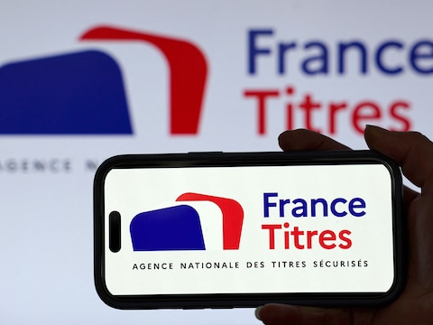 Het logo van France Titres - Agence Nationale des Titres Sécurisés ANTS (het Franse nationale agentschap voor beveiligde documenten)