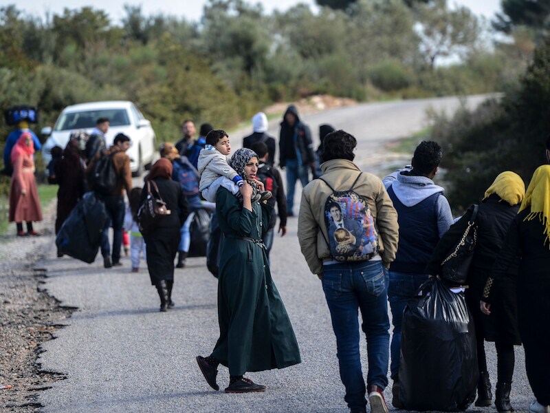 Vluchtelingen in Izmir, na een mislukte poging om naar Lesbos te komen.