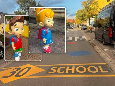 Aan de scholen in Ruien en Berchem in Kluisbergen zijn wegmarkeringen aangebracht en 3D-figuren geplaatst om de schoolomgevingen verkeersveiliger te maken.
