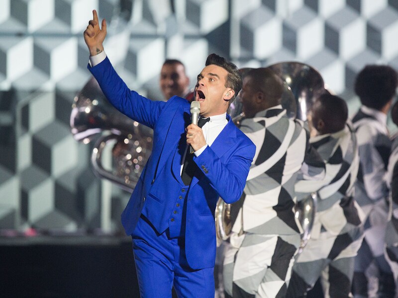 Robbie Williams op de Brit Awards.