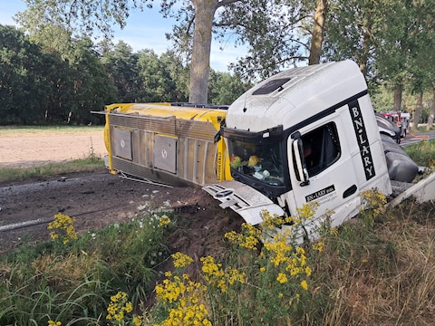 Stevig ongeval op parallelweg naast E34.