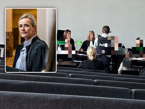 De Gentse rechtbank bij de behandeling van de zaak. Inzet: advocate Katrien Van Der Straten.
