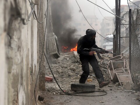 Hevige gevechten in de Syrische hoofdstad Damascus.