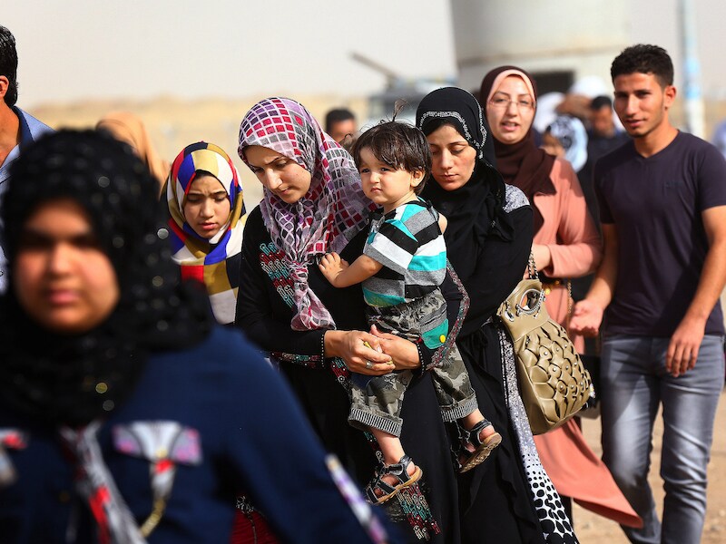 Vluchtelingen uit Mosul.