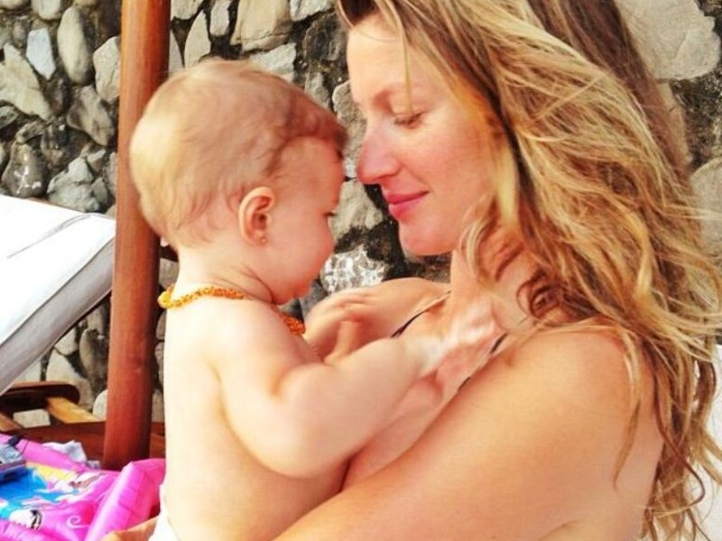 Gisele en haar bijna acht maanden oude dochtertje Vivian.