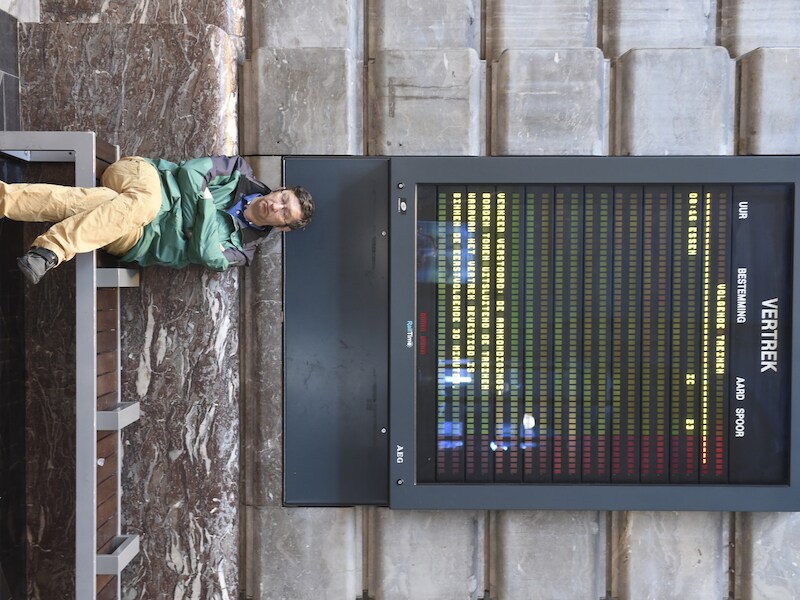 Door de staking was het gisterochtend uitzonderlijk rustig in het Centraal Station.